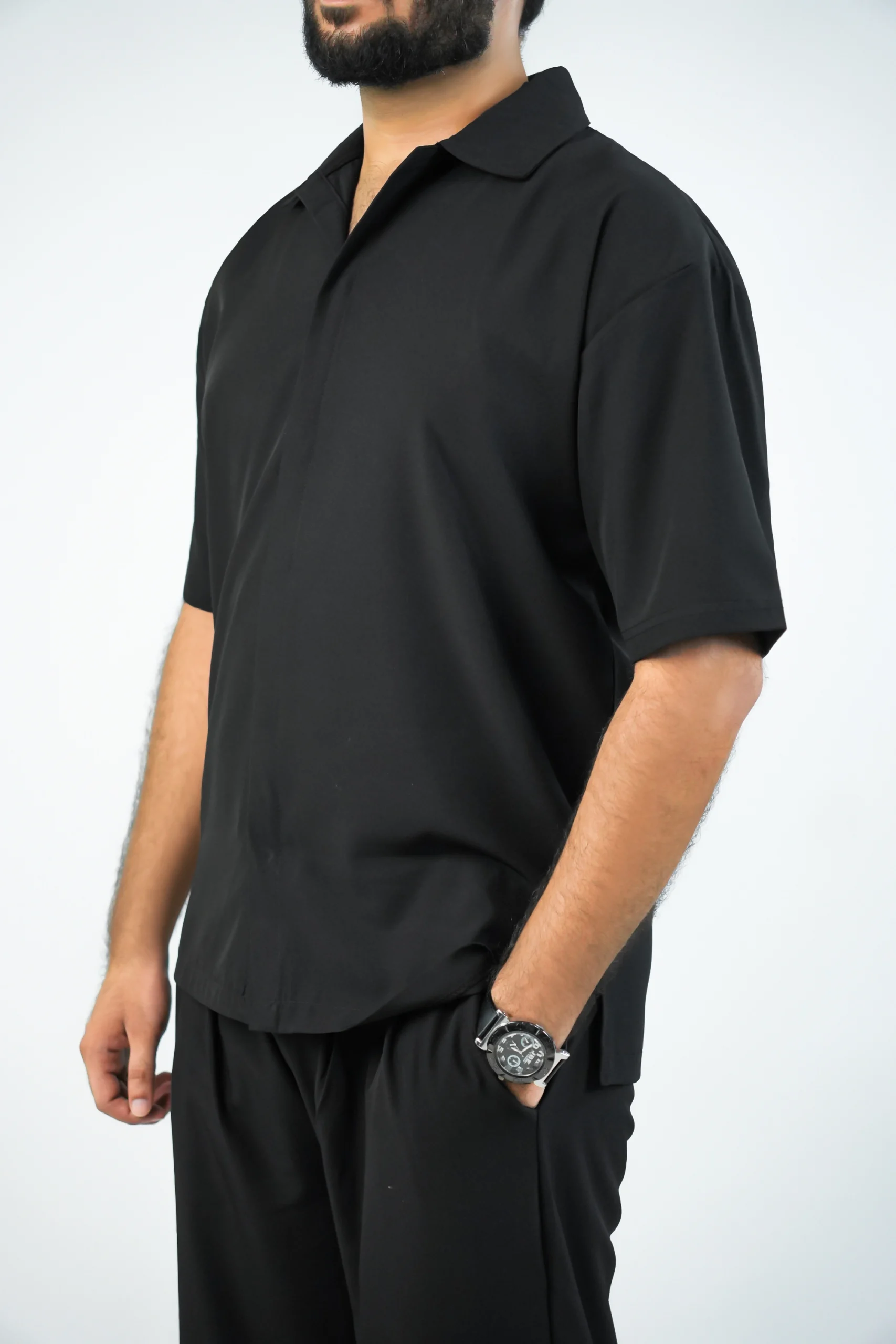 Men Co-Ord Set Black - Image 4